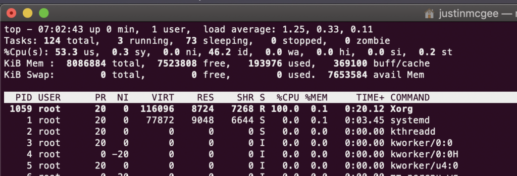 High (100%) CPU Utilisation on XOrg